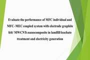 Evaluate the performance of MFC individual and MFC MEC coupled system with electrode graphite felt MWCNTs nanocomposite in landfill leachate treatment and electricity generation