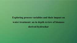 Exploring process variables and their impact on water treatment: an in depth review of biomass derived hydrochar