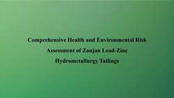 Comprehensive Health and Environmental Risk Assessment of Zanjan Lead Zinc Hydrometallurgy Tailings