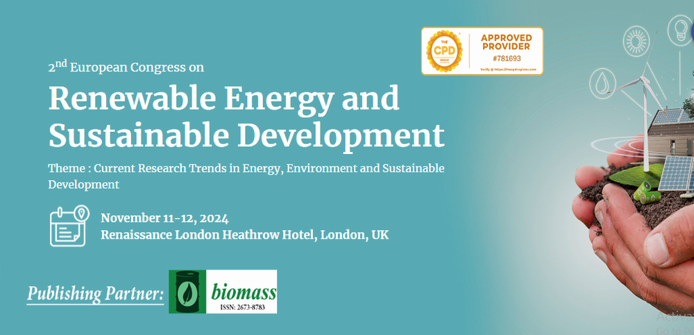 2nd European Congress on Renewable Energy and Sustainable Development